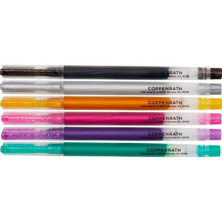 Glitzer-Gelstifte: 6 Farben - 100% selbs