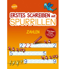 Arbeitsheft: Erstes Schreiben mit Spurrillen - Zahlen, mit Zahlen, Vögeln und einem Drachen auf dem Cover.