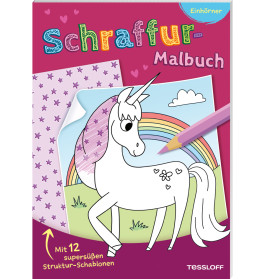 Schraffur-Malbuch -Einhörner