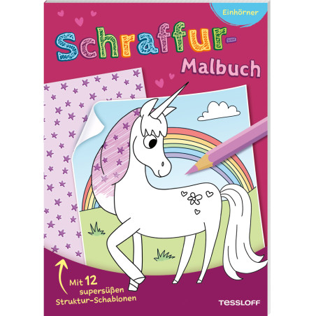 Schraffur-Malbuch -Einhörner