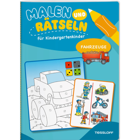 Malen und Raetseln für Kinder- kinder Fahrzeuge