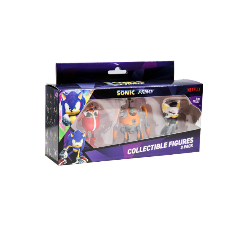 SONIC PRIME 39449 3ER PACK - REBEL ROUGE + EGGFORCER + DR. EGGMAN
