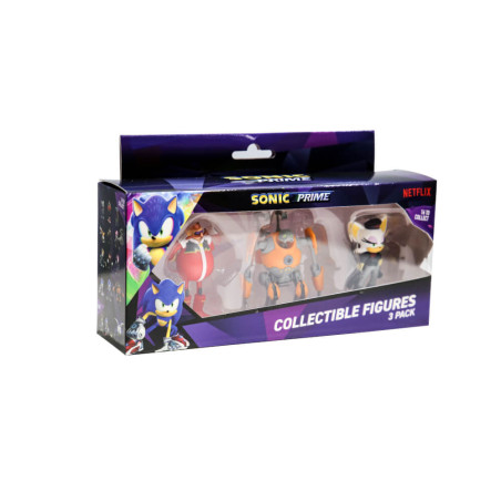 SONIC PRIME 39449 3ER PACK - REBEL ROUGE + EGGFORCER + DR. EGGMAN