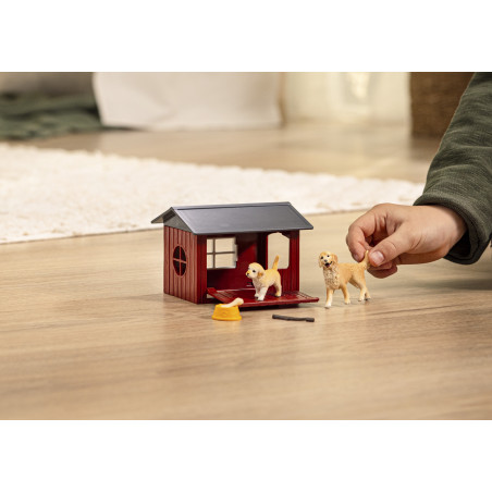 Hundehütte mit Goldenretrievern
