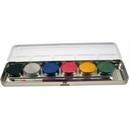 6 Perlglanz-Farben Metall-Palette