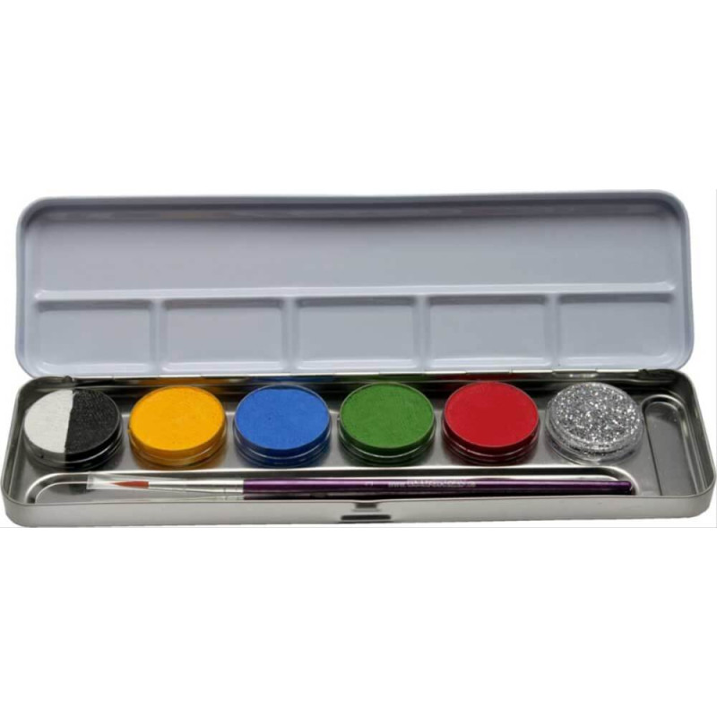 5 Farben 1 Glitzer Metall-Palette