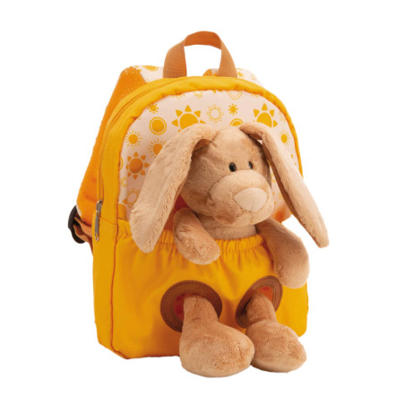 Rucksack mit Plüschtier 21x26cm Hase 25cm