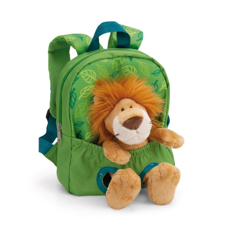 Rucksack mit Plüschtier 21x26cm Löwe 25cm