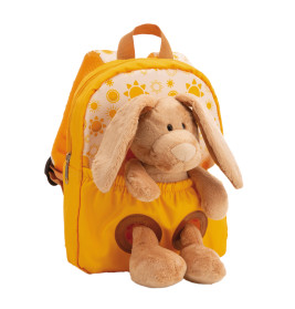 Rucksack mit Plüschtier 21x26cm Hase 25cm