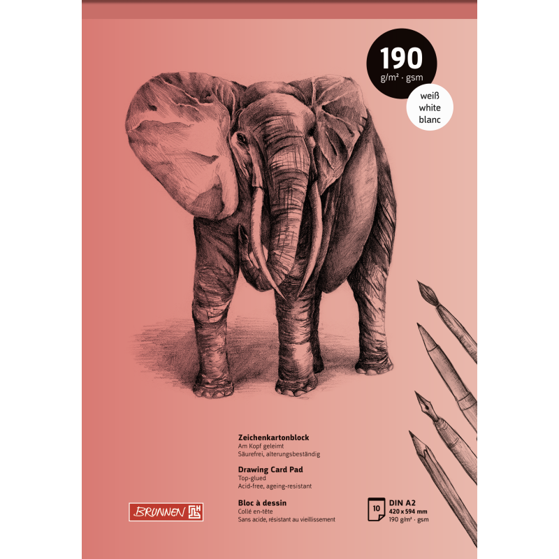 Zeichenkartonblock A2 190g 10 Blatt