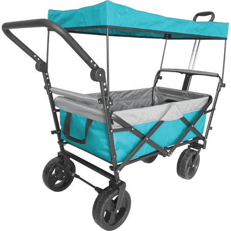 Outdoor active Bollerwagen   Petrol   mit Dach, faltbar