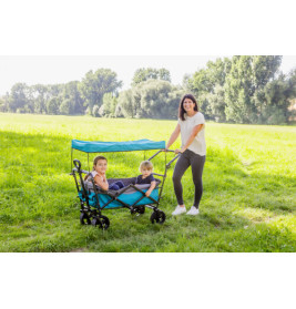 Outdoor active Bollerwagen   Petrol   mit Dach, faltbar