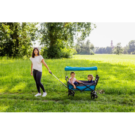 Outdoor active Bollerwagen   Petrol   mit Dach, faltbar