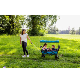 Outdoor active Bollerwagen   Petrol   mit Dach, faltbar