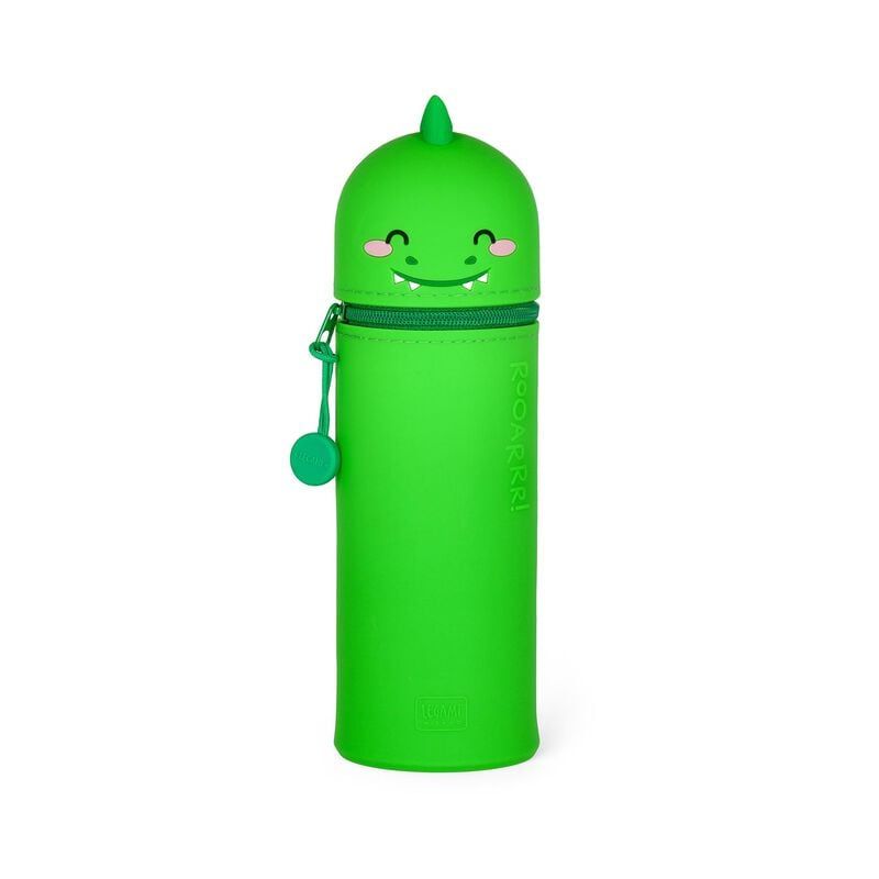 2-in-1 Silicone Pencil Case Kawaii - Dino