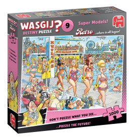Bunte Puzzlebox mit Schönheitswettbewerb im lebhaften Freizeitpark, Titel: Wasgij? Destiny Puzzle 9.