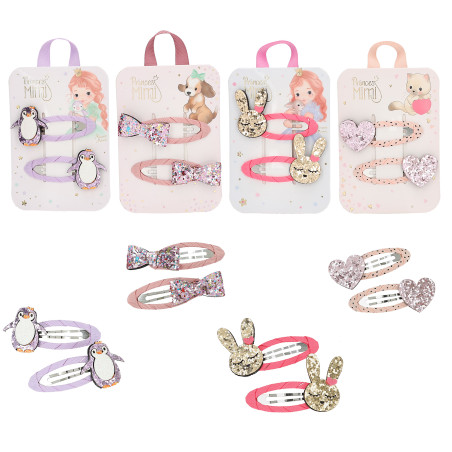 Princess Mimi Haarspangen Glitzer Motiv