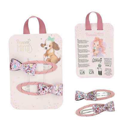 Princess Mimi Haarspangen Glitzer Motiv