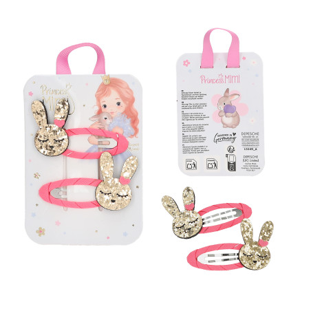 Princess Mimi Haarspangen Glitzer Motiv