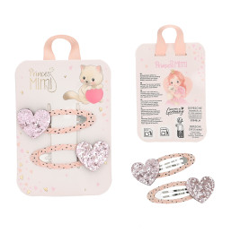 Princess Mimi Haarspangen Glitzer Motiv