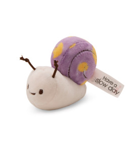 Kuscheltier Schnecke 12cm lila mit Botschschaft