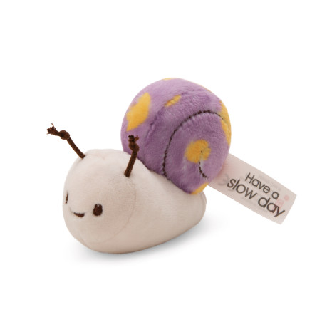 Kuscheltier Schnecke 12cm lila mit Botschschaft