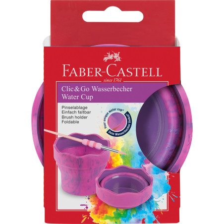 Wasserbecher Clic&Go pink marb le