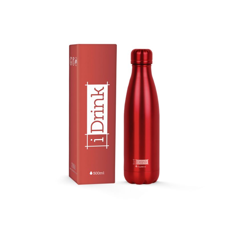 Thermoflasche 500ml metallisch rot