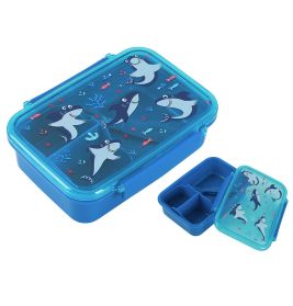 SHARK-Lunchbox mit Trennwand, Gabel und Löffel