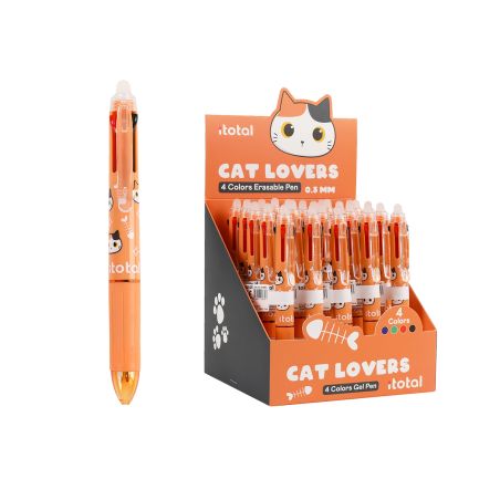 auslöschbarer 4in1 Pen orange cat