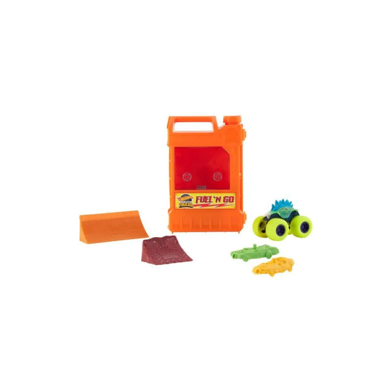 Hot Wheels Monster Trucks Stunt N  Go Fossil Fuel Playset (EC)