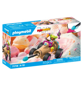 Playmobil FunStars Eiscreme-Rennauto-Set, 30-teilig, für Kinder von 4 bis 10 Jahren.