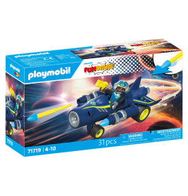 Playmobil FunStar Set 71719: Box mit blauem Raumfahrzeug, Astronaut, 31 Teile, für Kinder von 4 bis 10 Jahren.