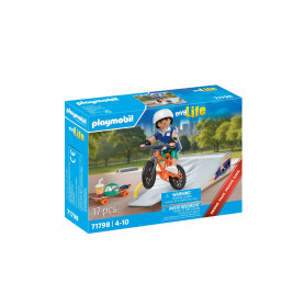 Playmobil myLife Set: Kind auf Fahrrad mit Zubehör, insgesamt 17 Teile.