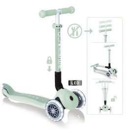 GLOBBER JUNIOR FOLDABLE LIGHTS ECO pistazie, mit Leuchtrollen