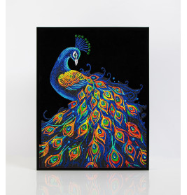 Diamond Painting Neon Pfau