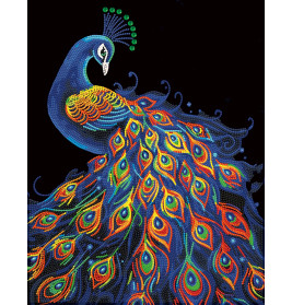 Diamond Painting Neon Pfau