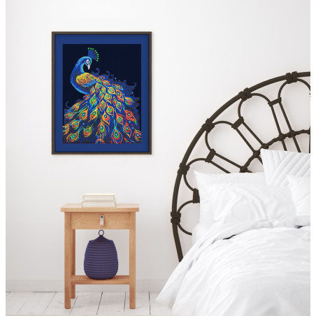 Diamond Painting Neon Pfau