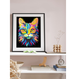 Diamond Painting Neon Katze