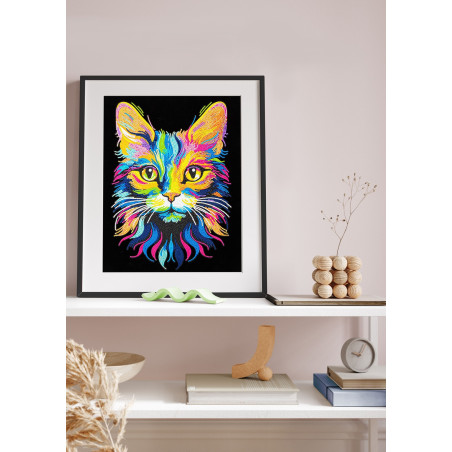 Diamond Painting Neon Katze