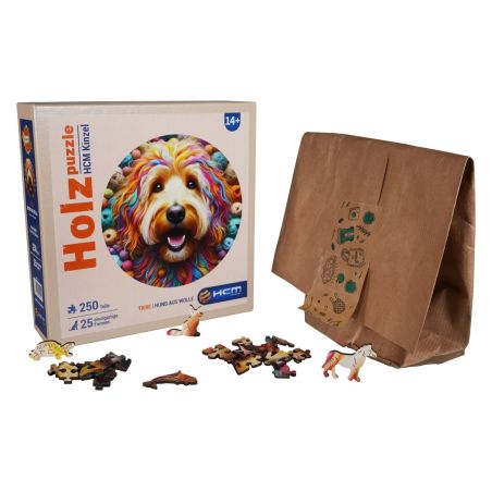Holzpuzzle - Hund aus Wolle 250 Teile