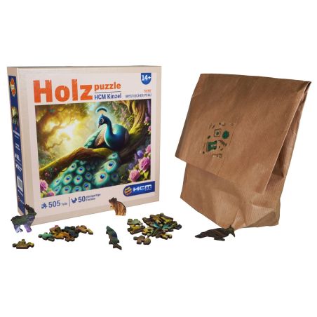 Holzpuzzle - Mystischer Pfau 505 Teile
