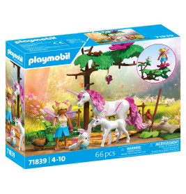 Playmobil-Feenland-Set mit Feen, Einhörnern und Waldszene, geeignet für Kinder von 4 bis 10 Jahren.