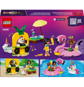 Friends Poolparty mit Einhorn und Flamingo