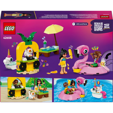 Friends Poolparty mit Einhorn und Flamingo