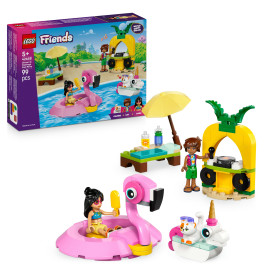 Friends Poolparty mit Einhorn und Flamingo