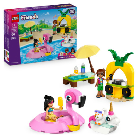 Friends Poolparty mit Einhorn und Flamingo