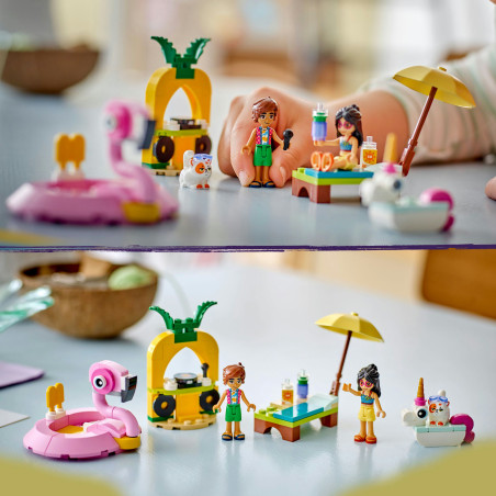 Friends Poolparty mit Einhorn und Flamingo