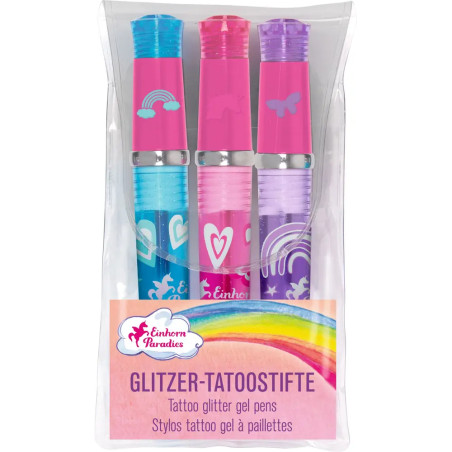 Glitzer-Tattoostifte - Einhorn-Paradies