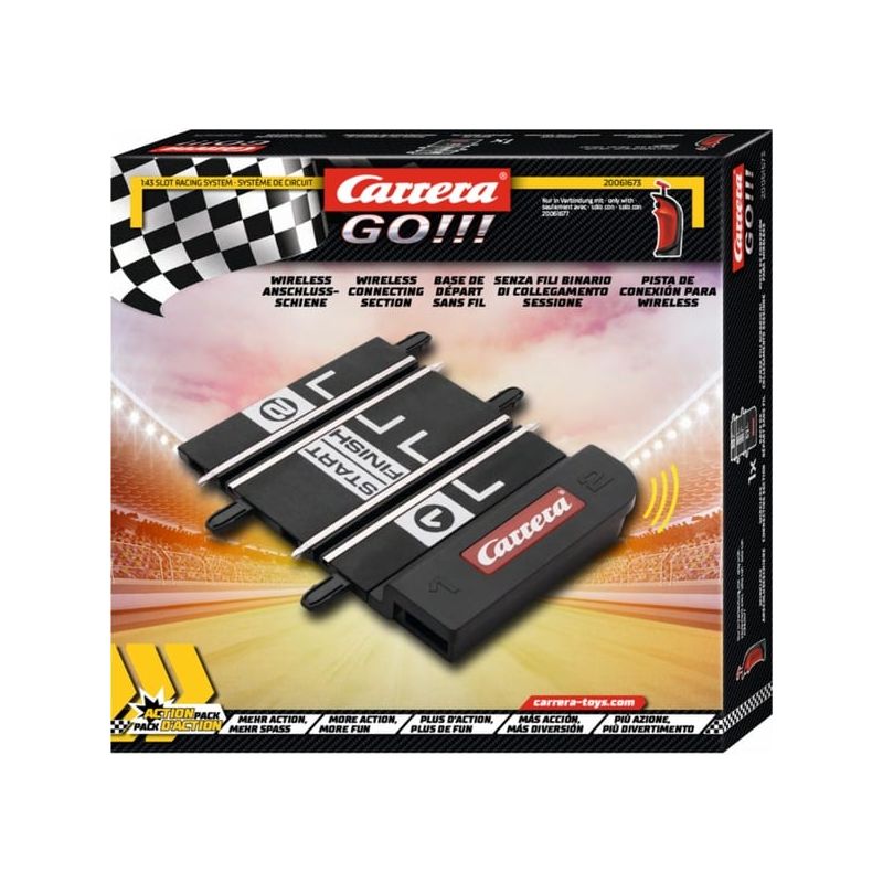 Carrera GO!!! Wireless-Zubehörset in Markenverpackung mit Rennsport-Grafiken.